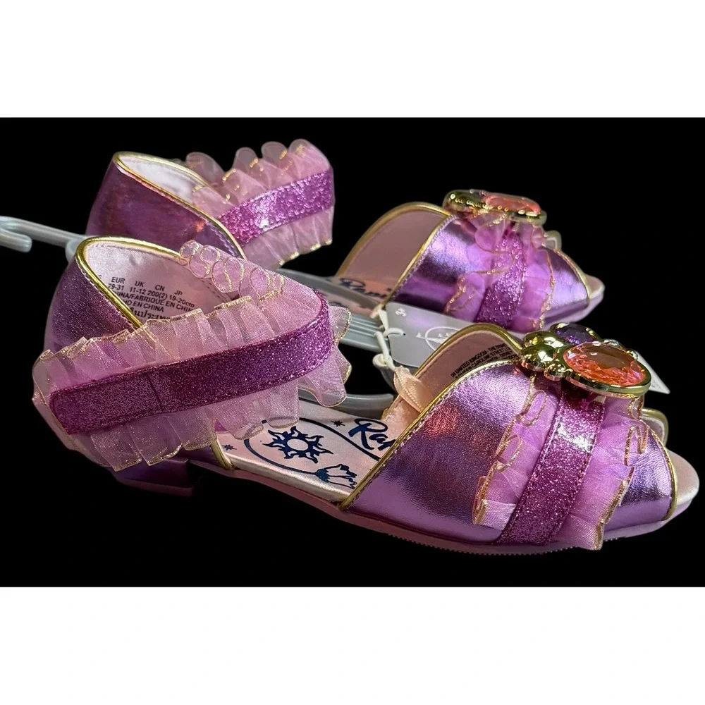 Disney Tangled Princess Rapunzel Costume Shoes Dress Up Girls Gem Sparkle 11/12